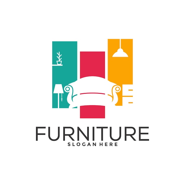 Furniture logo design with creative concept Interior logo vector template