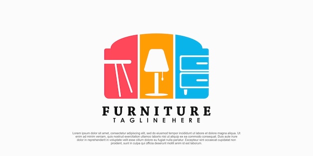 Furniture logo design with modern concept