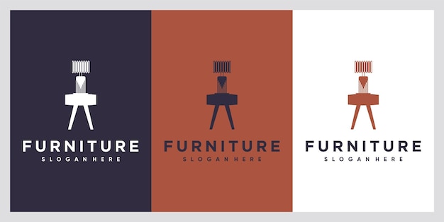 Vector furniture logo design with style and creative concept