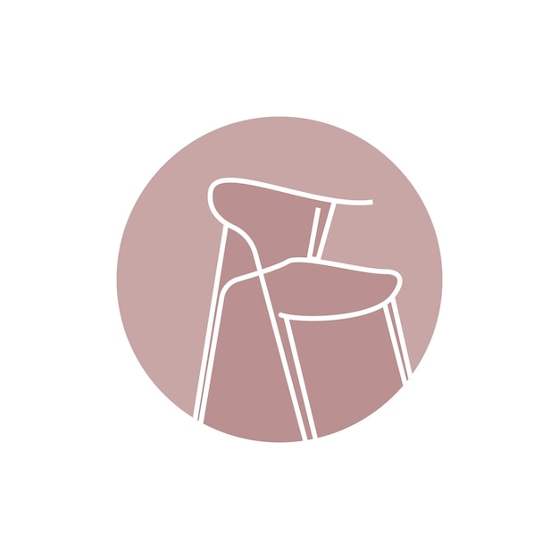 Furniture logo home furnishing design room icon illustration table chair lamp frame clock flower pot