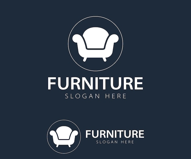Vector furniture logo template symbol and icon of chairs sofas tables and home furnishings