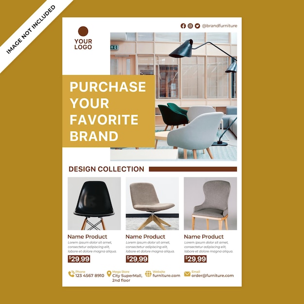 Vector furniture poster promotion in flat design style