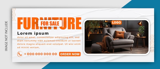 Vector furniture sale ads cover template