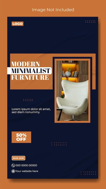 Furniture sale ads promotional story template design