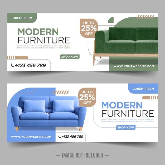 Furniture sale banner design template