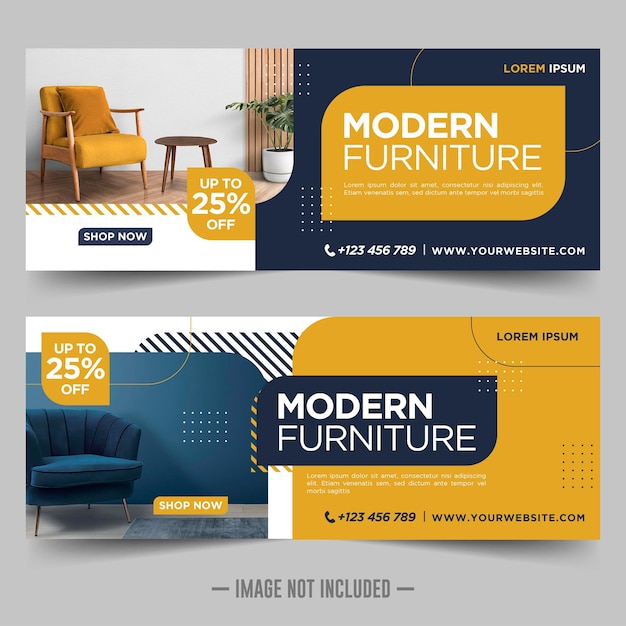 Furniture sale banner design template