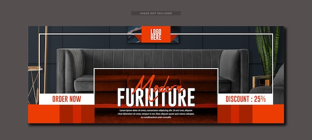 Furniture sale banner or facebook cover banner template