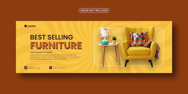 Шаблон баннера продажи мебели и обложка в социальных сетях обложка facebook