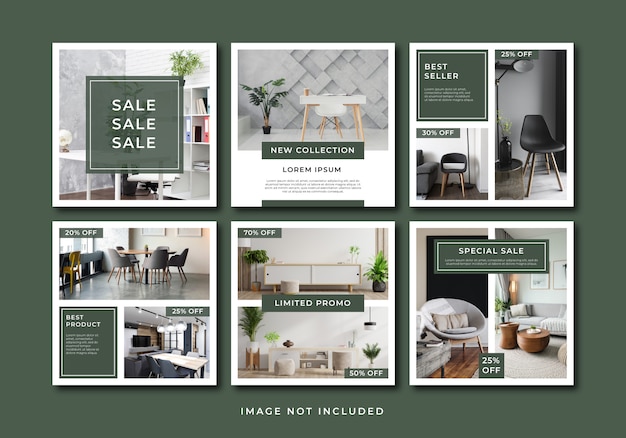 Furniture sale banner template set