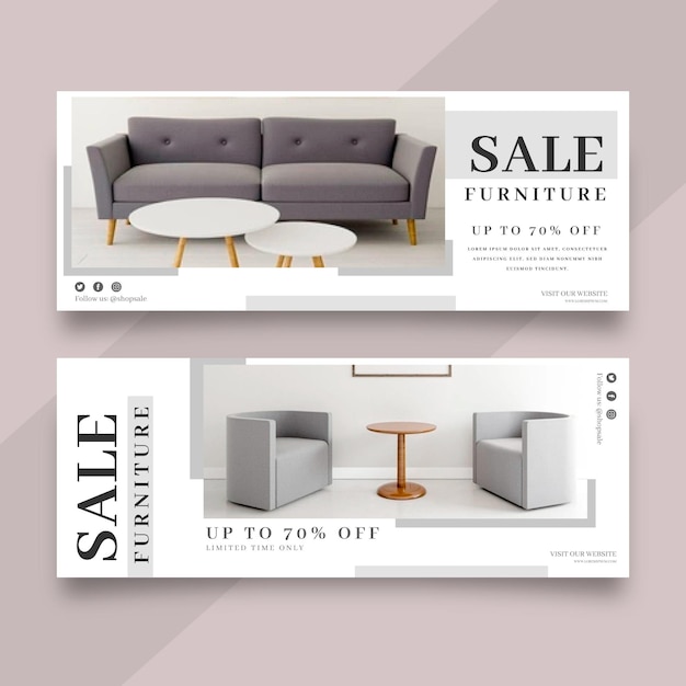 Furniture sale banners template