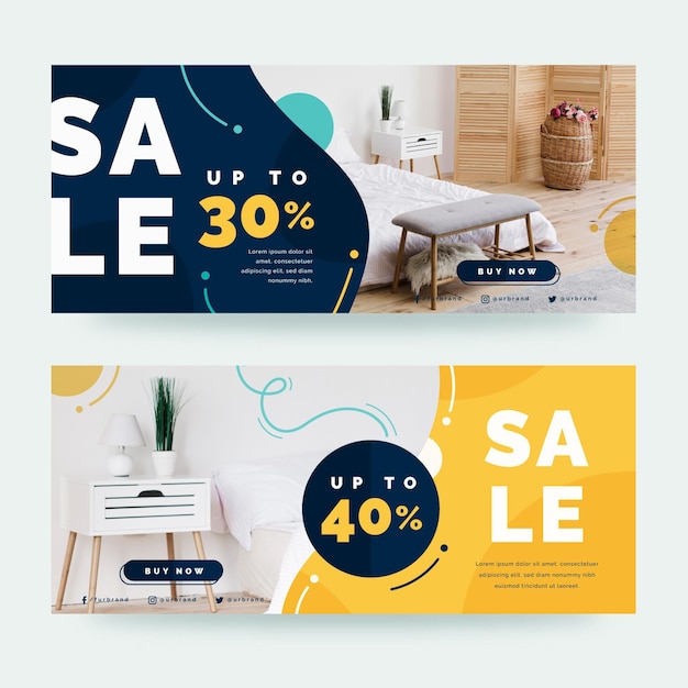 Vector furniture sale banners