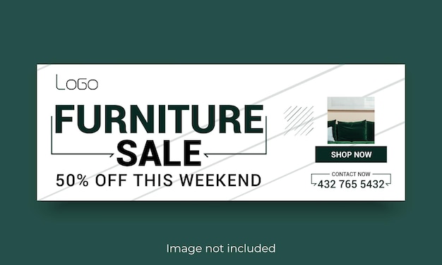 Furniture sale Facebook cover banner template design