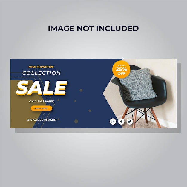 Furniture sale facebook cover page design, web banner for furniture product promotion, sale banner t