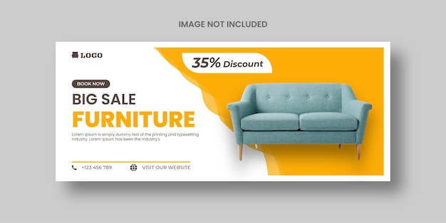 Furniture sale Facebook cover page and web banner design