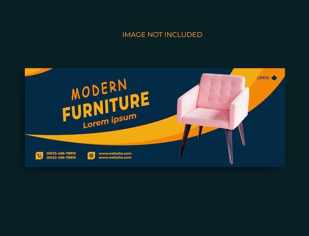 Furniture sale facebook cover vector template free