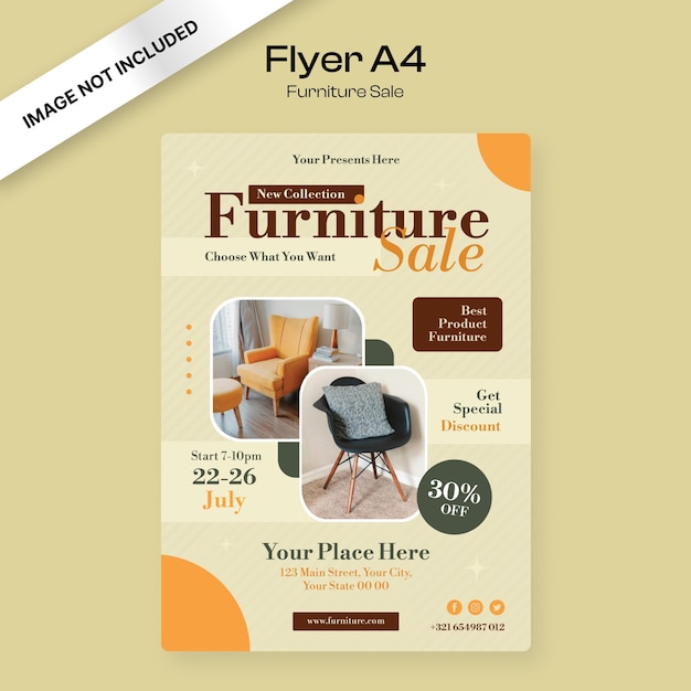 Vector furniture sale flyer template