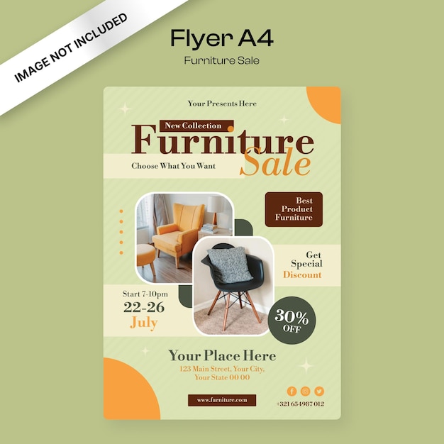 Vector furniture sale flyer template