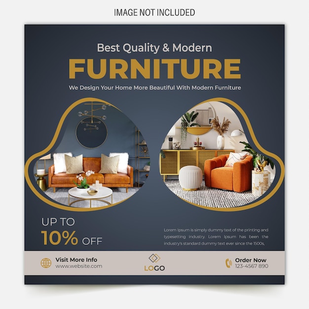 Furniture sale instagram and facebook post and social media template design