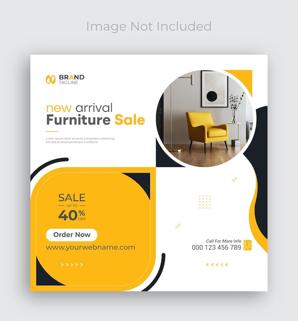 Furniture sale Instagram post and social media banner template