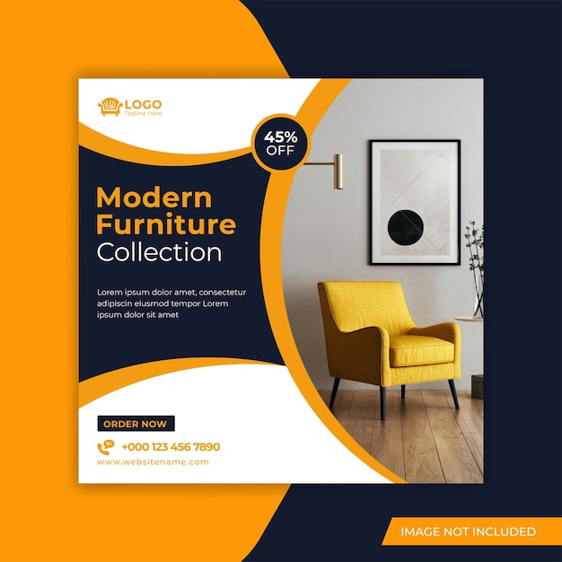 Furniture sale instagram post and social media template