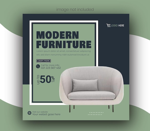 Furniture sale instagram post and social media template