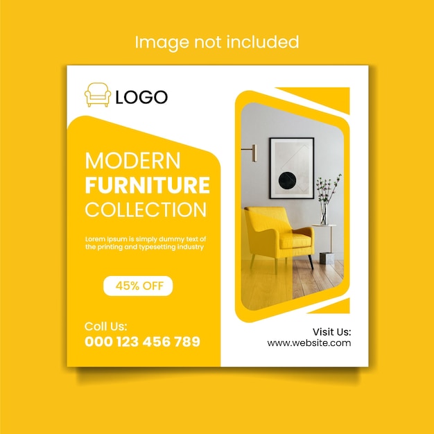 Furniture sale instagram and social media post template banner