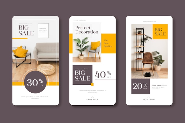 Storie di instagram di vendita di mobili