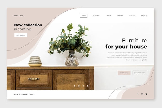 Vector furniture sale landing page