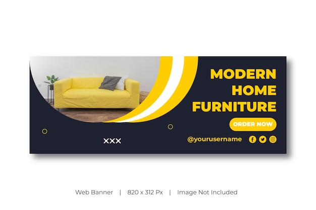 Furniture sale post facebook banner template design