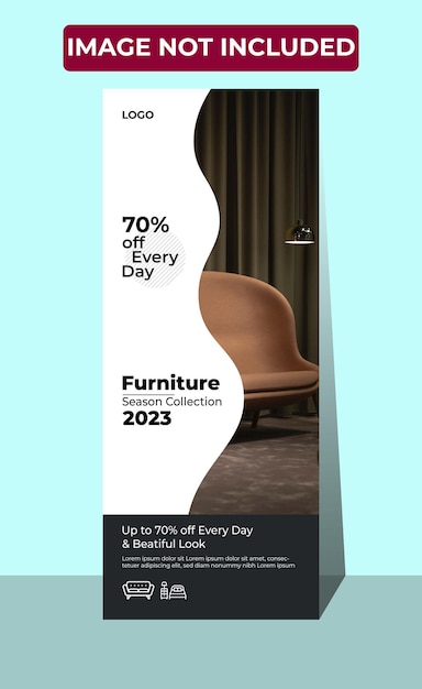 Vector furniture sale roll up standee banner design template