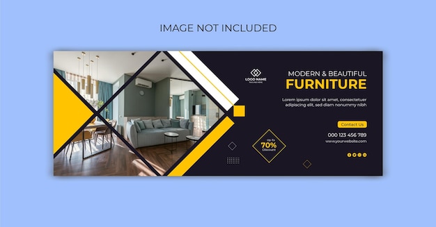 Furniture sale social media banner or facebook cover template