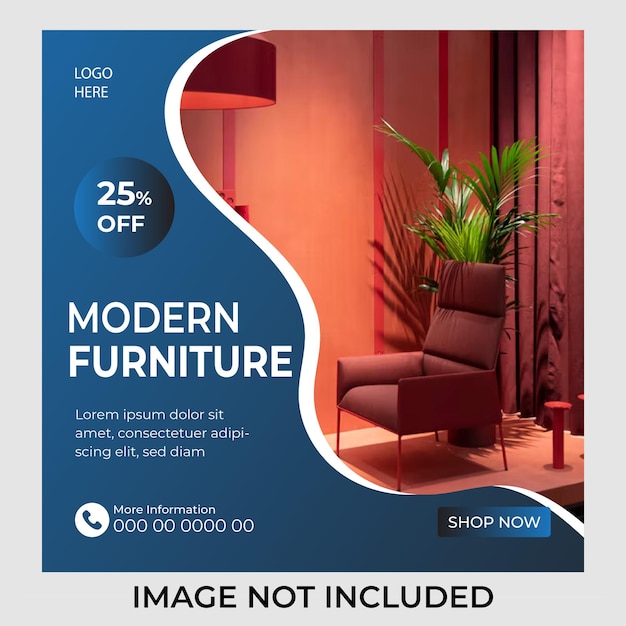 Furniture sale social media banner or product sale instagram post design template