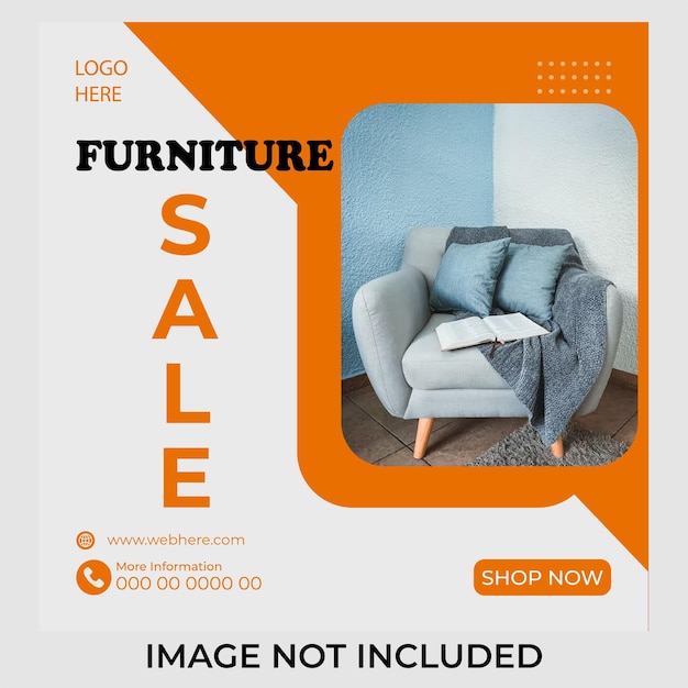 Furniture sale social media banner or product sale instagram post design template