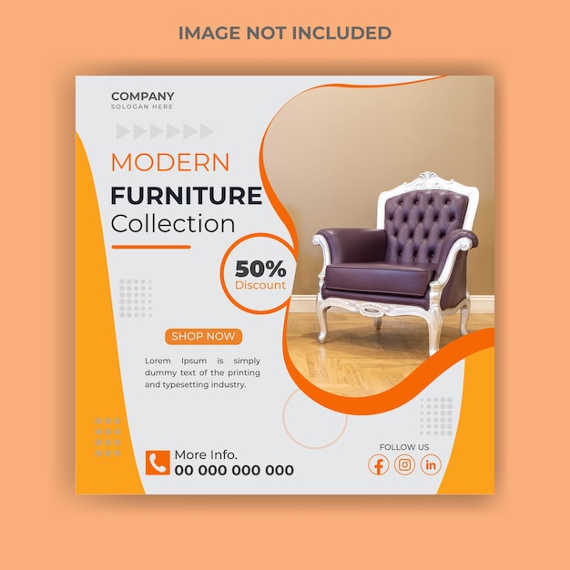 furniture sale social media banner template