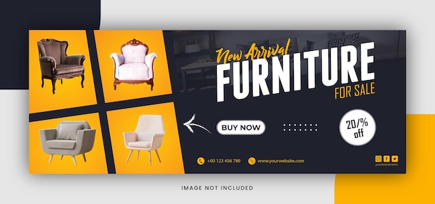 Furniture sale social media banner template