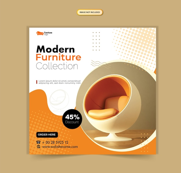 Vector furniture sale social media banner template