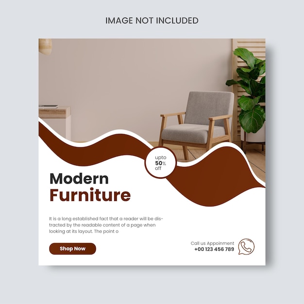 Furniture sale social media banner template