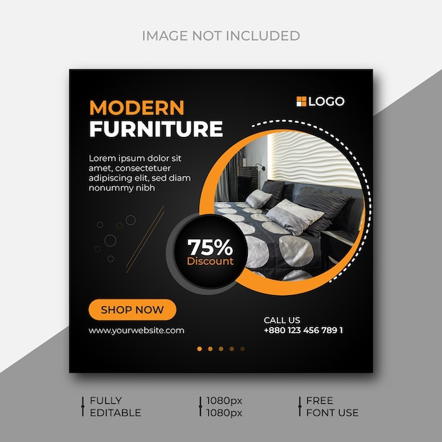 Furniture sale social media facebook and instagram post template