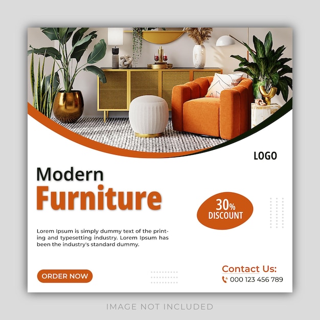 Furniture sale social media and instagram post banner design template