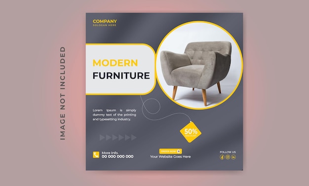 furniture sale social media and instagram post template banner