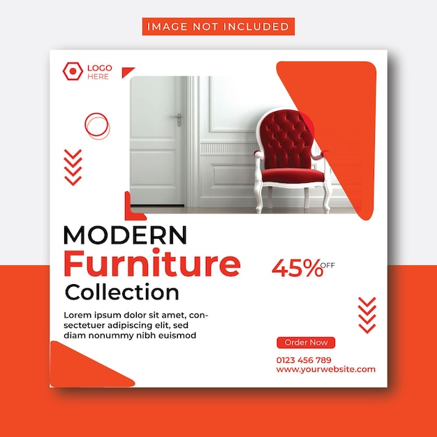 Furniture sale social media and instagram post template banner