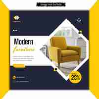 Vector furniture sale social media and instagram post template free psd