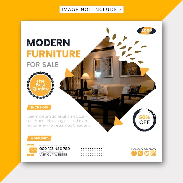 Furniture sale social media and instagram post template