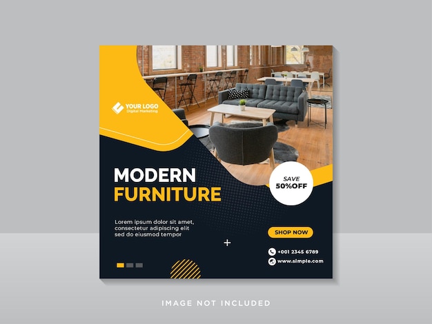 Vector furniture sale social media and instagram post template