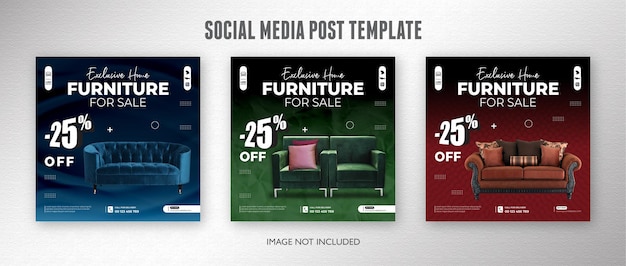 Vector furniture sale social media and instagram post template