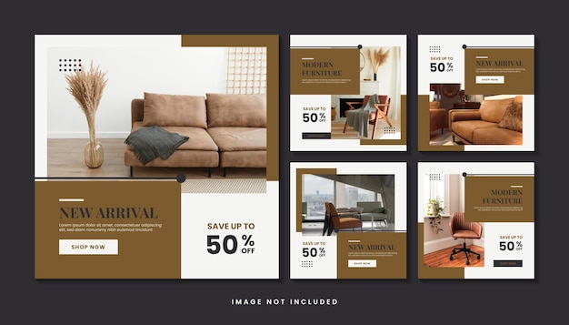 Social media di vendita di mobili e modello di post di instagram