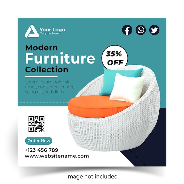 Furniture sale social media and Instagram post template