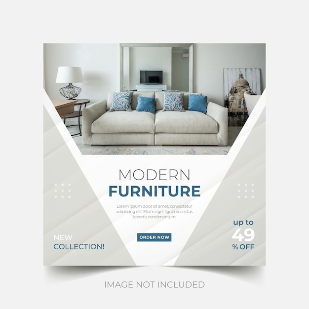 Furniture sale social media instagram post or web banner template