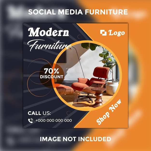 Furniture sale social media post banner template Premium Vector