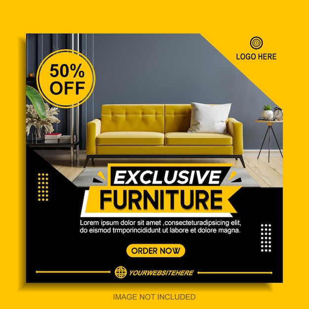 Furniture sale social media post banner template